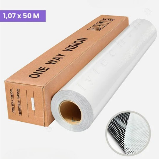 Adhésif Micro-perforé 1,07 x 50 M One Way Vision – Dos Noir